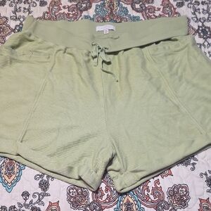 new directions Light Sage Knit Drawstring Athletic Shorts